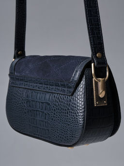 Сумка замшевая на плечо Deboro 30791 серо-синий