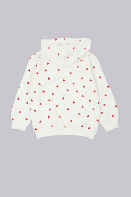Pembe K?z Cocuk Mevsimlik-Ince Kalp Desenli Pamuklu Kapusonlu Orme Sweatshirt TKDAW25SW00002 - Trendyolmilla фото 11