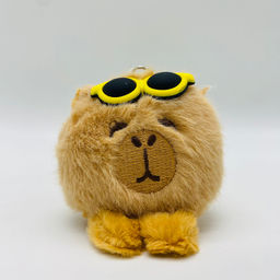 Мягкая игрушка брелок Капибара с очками 7 см