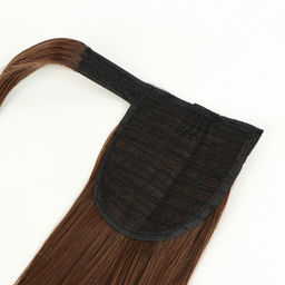 Хвост накладной, прямой волос, на резинке, 60 см, 100 г, омбре русый, блонд