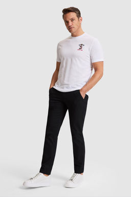 Erkek Beyaz Regular Fit Bisiklet Yaka Ti__rt