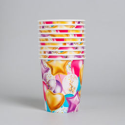 Цена за 10 шт. Стакан бумажный Шары, 250 мл - Страна карнавалия фото 4