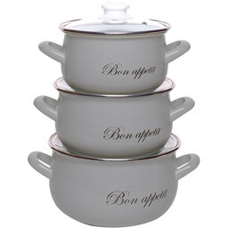 Набор кастрюль 3-х предметный Грей арт. 2234L /INTEROS/