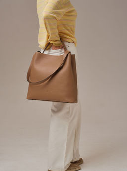 Кожаная сумка шоппер Olga DBR 30948 коричневый капучино фото 8