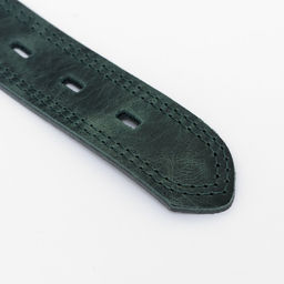 Ошейник кожанный двухслойный 3,5 см, ОШ 46-58 см, изумрудный - Пижон фото 6