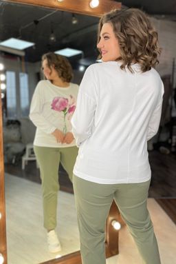 Свитшот Rumoda 2061/1 белый/лаванда  фото 2