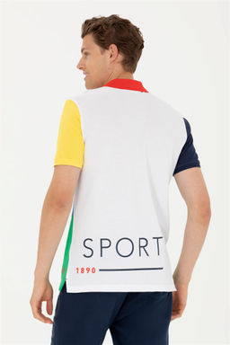 Мужская белая футболка с воротником-поло - U.s. polo assn фото 5