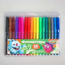 Фломастеры 18 цветов СМЕШАРИКИ Крош и Ежик