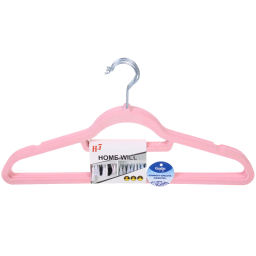 Плечики нескользящие с бархатным покрытием 5шт "ИДЕЯДОМА", цвет пудровый, 44*22см (Селфи)