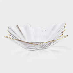 Ваза для фруктов «Рени», 24×22×6 см, с золотой отводкой, стекло, прозрачная