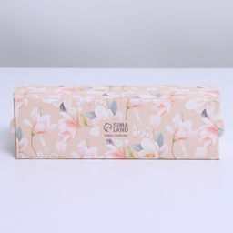 Цена за 5 шт. Коробка для макарун, кондитерская упаковка, «Цветочная», 18×5.5×5.5 см