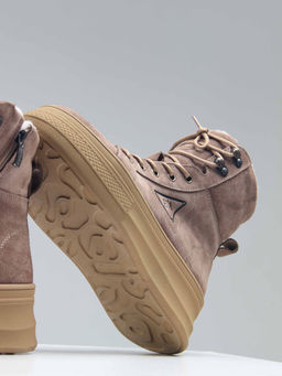 Ботинки 216.warmbr. капучино замша/Байка