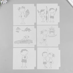 Трафарет пластик «Малыши», набор 6 шт., 13×13 см