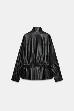 CAZADORA EFECTO PIEL CUELLO SUBIDO / Negro - Zara фото 9