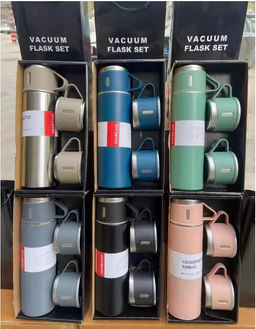 Набор термосов с чашкой, 500 мл, три чашки, изысканный подарочный набор