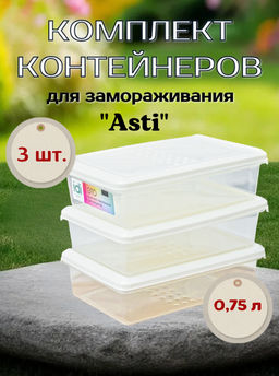 Комплект контейнеров для заморозки "Asti" 0,75л 221100801/00