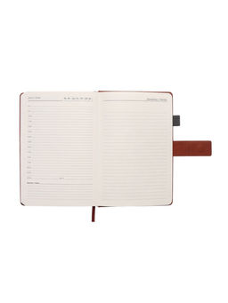 Ежедневник недатированный А5, с хлястиком, 128 листов, в линейку, пвх, коричневый - Simaland фото 10