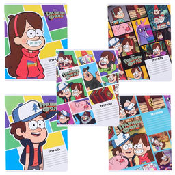 Цена за 20 шт. Тетрадь в линейку 24 листа, 5 видов МИКС, обложка мелованный картон, «Гравити Фолз»