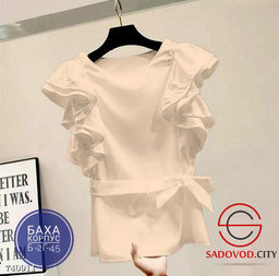 Женская однотонная блузка с рюшами - Bruno фото 5