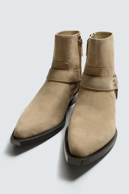 LEATHER HARNESS BOOTS - Zara фото 12