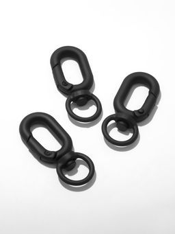Цена за 2 шт. Карабин Овал с кольцом 3.8?1.7?0.45 см (набор 3 шт.), матовый чёрный