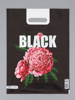 Цена за 25 шт. Пакет Пионы, полиэтиленовый с вырубной ручкой 30?40 см, 60 мкм