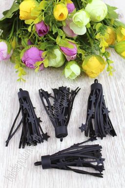 Кисточки кожзам 7,5 см "Звездочки" (5 шт) SF-1655, темно-темно-синий №16