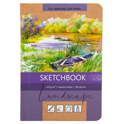 Аква-колор IZO-BK-1015 Скетчбук 120 г/м2 120 г/м2 14.8 х 10.4 см сшивка 80 л. 02 крафт