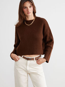 Bisiklet Yaka Oversize Kad?n Triko Kazak