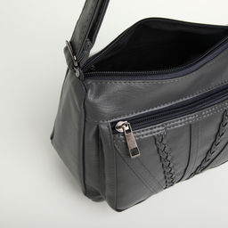 Сумка женская, среднего размера, кросс-боди, на молнии, 20×8.5×15 см, серая