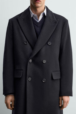 DOUBLE-BREASTED WOOL BLEND COAT AARON LEVINE X ZARA фото 5