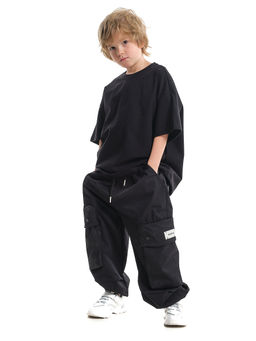 Футболка для девочки и мальчика оверсайз подростковая 22-7528 черный - Mini maxi фото 2