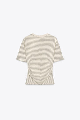 RUSTIC RUCHED T-SHIRT - Zara фото 8