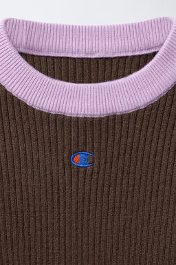 CHAMPION ® X ZARA CONTRAST NECK RIBBED SWEATER  фото 3