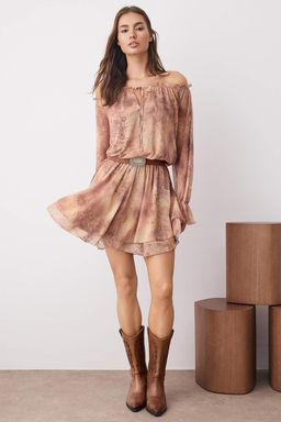 Somon Soyut F?rf?rl? K?sa/Mini Skater Orme Elbise TWOAW26EL00048