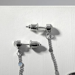 Серьги висячие со стразами Чувства кольца, белые в серебре, 5.5 см - Qf фото 3