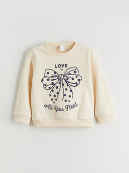 Bisiklet Yaka K?z ?ocuk Sweatshirt 2li