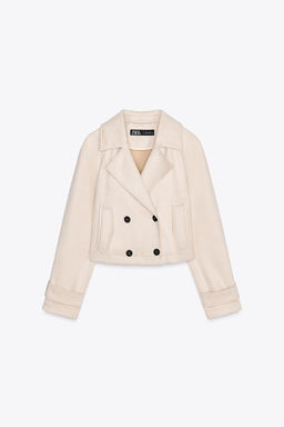 SHORT FAUX SUEDE TRENCH COAT - Zara фото 5
