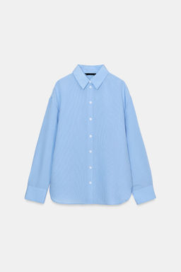 CAMISA OVERSIZE RAYAS / Azul - Zara фото 7