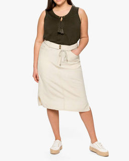 Льняная юбка, бежевая