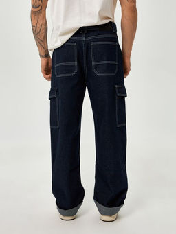 10100160037 Брюки джинсовые муж. Aaron_str relaxed темно-голубой - Concept club фото 3