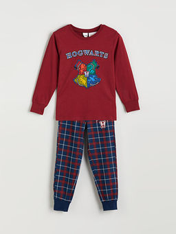 Bisiklet Yaka Harry Potter Bask?l? Erkek ?ocuk Pijama Tak?m?