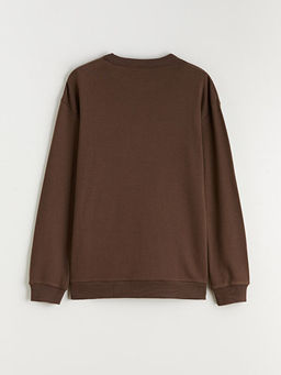 Bisiklet Yaka Bask?l? Erkek ?ocuk Sweatshirt