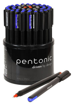 Цена за 2 шт. Ручка шариковая Linc PENTONIC ассорти 0,7 мм, черный круглый корпус, игольчатый наконечник
