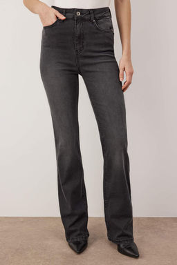 Antrasit Yuksek Bel Ispanyol Paca Flare Jeans TWOAW26JE00255 - Trendyolmilla фото 3