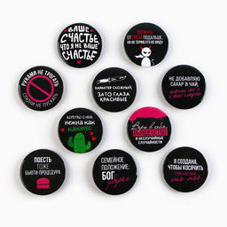 Цена за 10 шт. Значки закатные Совершенство, 56 мм, МИКС