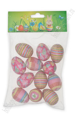 Пасхальный декор Яйца 3,5 см (12 шт) SF-7862, ассорти №6 - Больше подарков фото 2