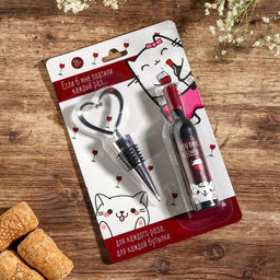 Штопор и пробка для бутылки вина, набор Винишко