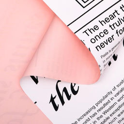 Плёнка матовая двухсторонняя «Газета на белом» розовый, 0.58×10 м