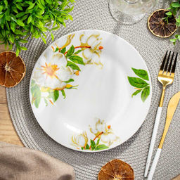 Шиповник, Тарелка десертная, керамика, 20 см, круглая, Daniks, 7435 (307944)